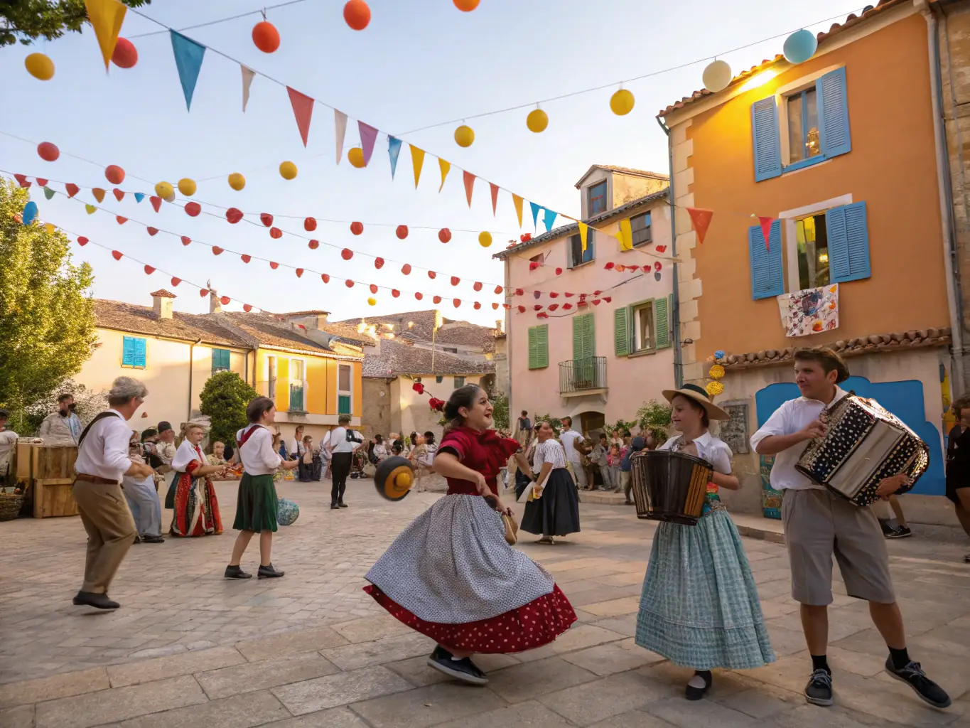 A group of people participating in a traditional French dance during a cultural festival organized by FOYER RURAL D’ARC SUR TILLE, showcasing community engagement and cultural preservation.
