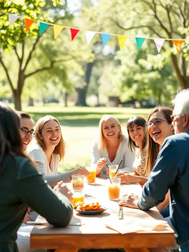 A scene from a community event organized by FOYER RURAL D’ARC SUR TILLE, showing people of all ages enjoying music, food, and games, highlighting community spirit.